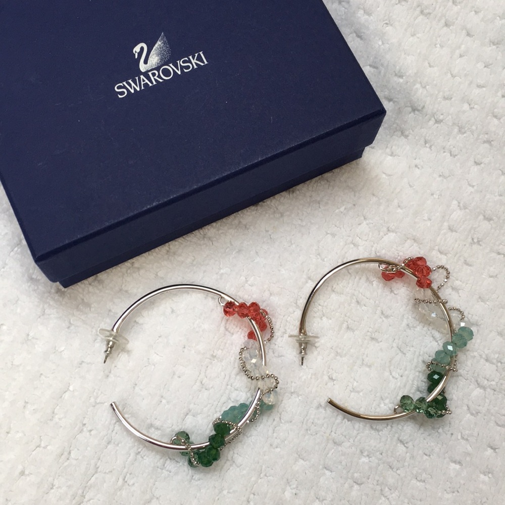 RARE Swarovski Crystal Hoop Earrings